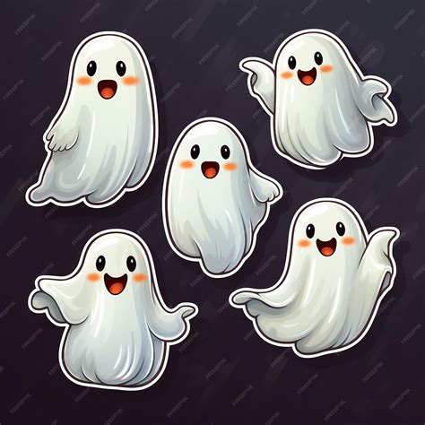 Premium AI Image | Spooky Ghost Stickers for Halloween