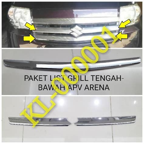 Jual Paket List Grill Depan Apv Arena Tengah Dan Bawah Crom Shopee