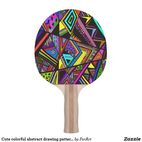 Cute colorful abstract drawing patterns design ping pong paddle | Zazzle | Abstract drawings ...