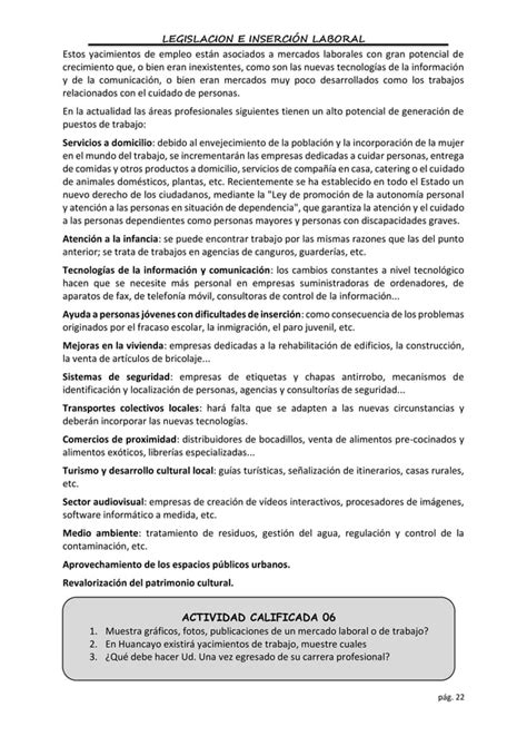 Legislación E Inserción Laboral