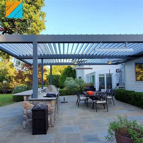 Customized Motorized Outdoor Adjustable Louvered Roof Aluminum Pergola