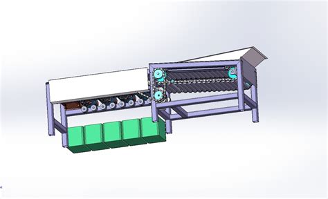 土豆筛选机滚筒式分级机机械设计solidworks16版三维模型cad图纸c23569 艺图网