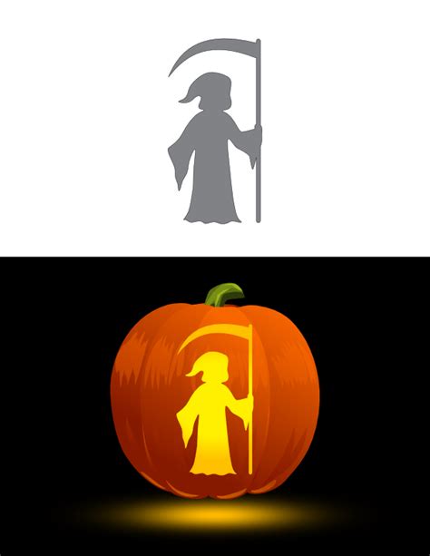 Grim Reaper Pumpkin Template