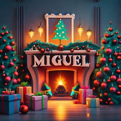 MIGUEL nombre 3d Navidad Imágenes para Peques