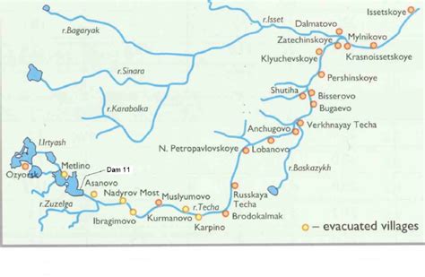 Map Of The Techa River Sources 1997 Scale 1 Cm 125 Km