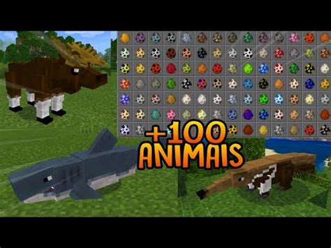 SAIU COMO TER 100 NOVOS ANIMAIS NO MINECRAFT PE ADDONS DE NOVOS