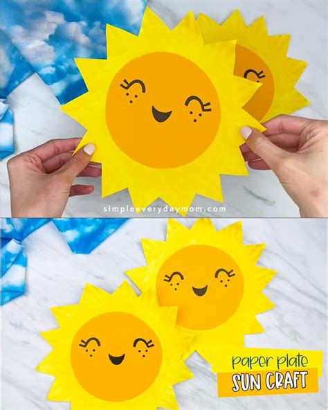 Cute Paper Plate Sunflower Craft For Kids Free Template Artofit