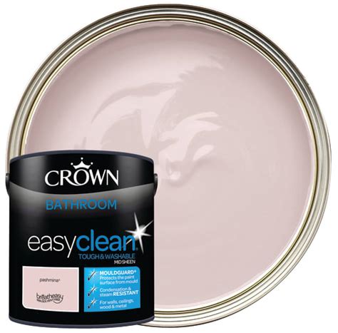 Crown Easyclean Mid Sheen Emulsion Bathroom Paint Pashmina 25l