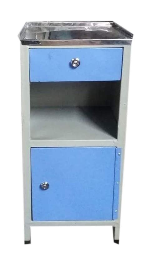 Mild Steel Blue And White Hospital Surgical Bedside Locker Color