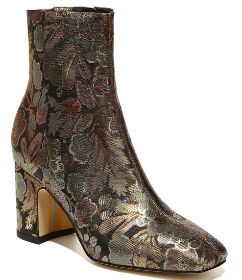 Sam Edelman Fawn 2 Fabric Floral Block Heel Booties Dillards