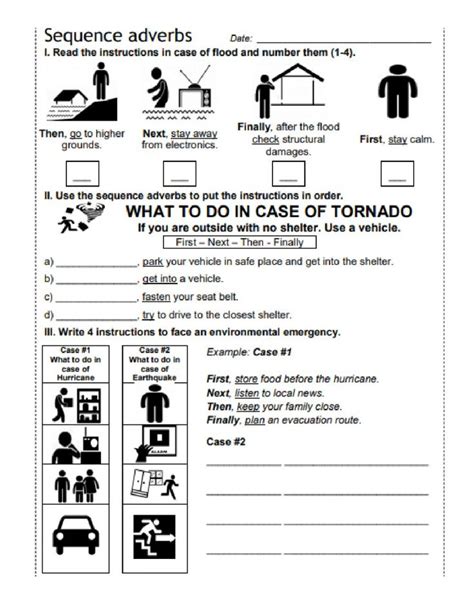 Sequence Adverbs Worksheet