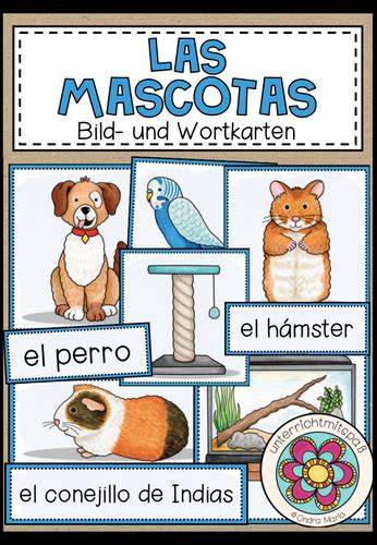 Las Mascotas Haustiere Bild Und Wortkarten Spanisch Artofit