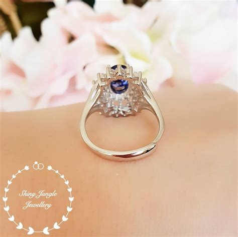 Double Halo Oval Tanzanite Ring 1 5 Ct Blue Tanzanite Engagement Ring