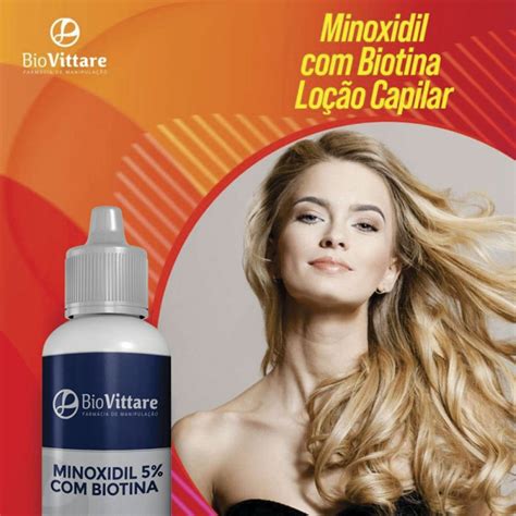 Minoxidil 5 Biotina 120ml Loção Capilar Volume do Cabelo e