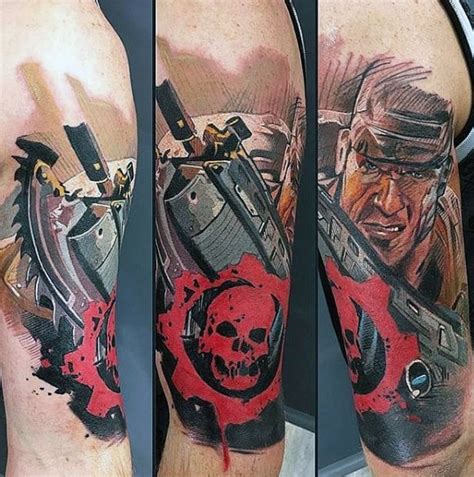 50 Gears Of War Tattoo Designs For Men - Video Game Ink Ideas