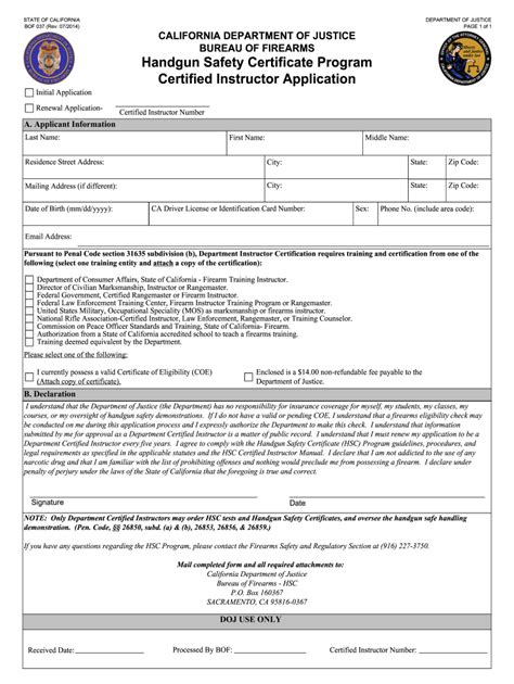 Handgun Certificate Certification 2014 2025 Form Fill Out And Sign