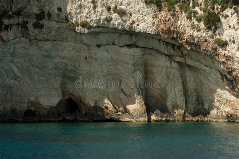 Cavernas Azuis Na Ilha De Zakynthos Conceito De Viagem De Verão Na