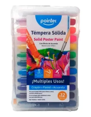 Tempera Solida Colores Pincel Acuarela Mercadolibre