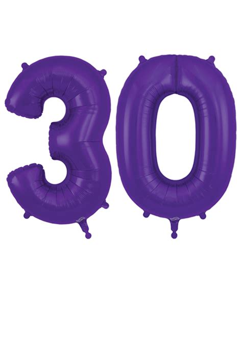 Large Purple 30th Birthday Large Number Balloons On Weights [607132 607101 Inf] Struts Party