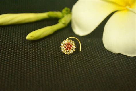 Red Diamond Nose Ring Shreevaram 3847626