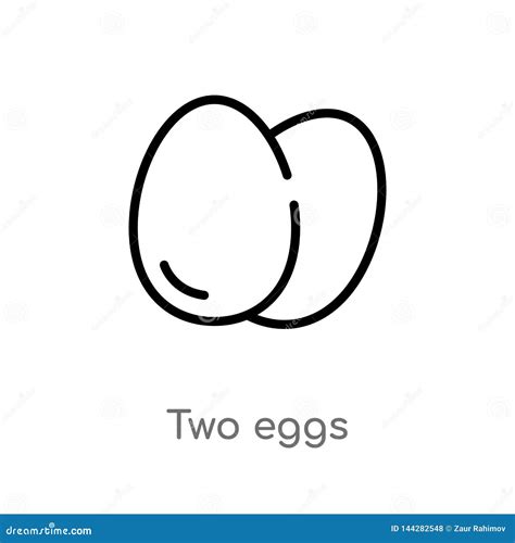 Icono Del Vector De Los Huevos Del Esquema Dos L Nea Simple Negra