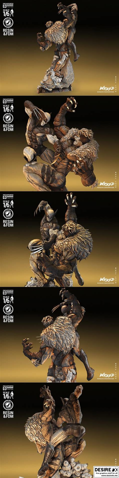 Desire Fx D Models Wicked Wolverine Vs Sabretooth Diorama D