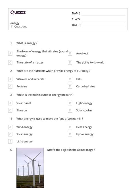 50 Energy Worksheets For 5th Class On Quizizz Free Printable