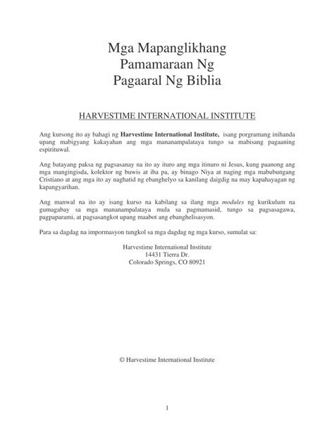 PDF Mga Mapanglikhang Pamamaraan Ng Pagaaral Ng Biblia At Ang Mga Ito