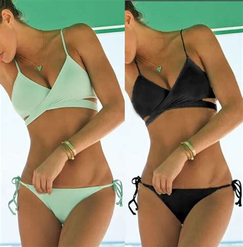 Bikini Cruzado De Estilo Europeo Para Mujer Traje De Ba O Bandage