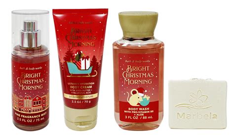 Bath And Body Works Bright Christmas Morning Trio T Set Travel Size Fine Fragrance Mist