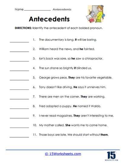 Antecedents Worksheets 15 Worksheets