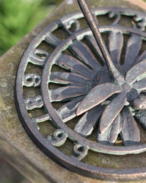 Rustic Cast Iron Dragonfly Sundial