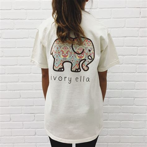 Ivory Mosaic Short Sleeve Tee Ivory Ella Shirts Ivory Ella Elephant