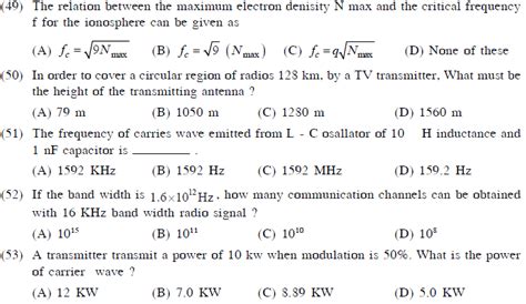 Neet Ug Physics Communication System Mcqs Multiple Choice Questions