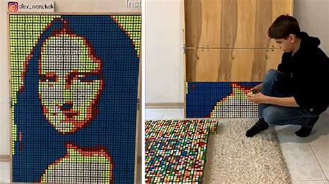 Un Champion De Rubiks Cube R Alise Des Portraits R Alistes Avec Des