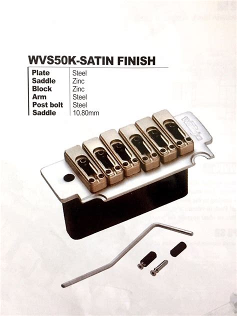 WILKINSON WVS50K Tremolo Bridge Matching Satin Saddles For