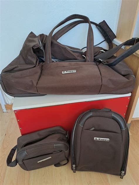 3 Teiliges Reiseset Kappa Dunkelbraun Tasche Rucksack Kaufen Auf