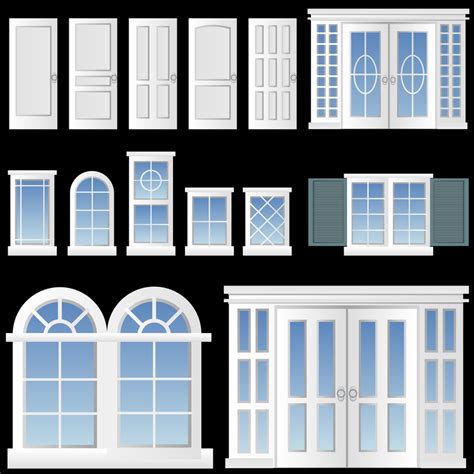 Vector De Ventanas Y Puertas Estilo Europeo Descargar Vector