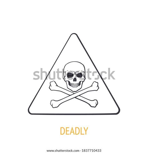 Deadly Danger Symbol Skull Crossbones Outline Stock Vector Royalty