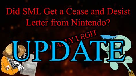 Update To Did Sml Get A Cease And Desist Letter From Nintendo Youtube