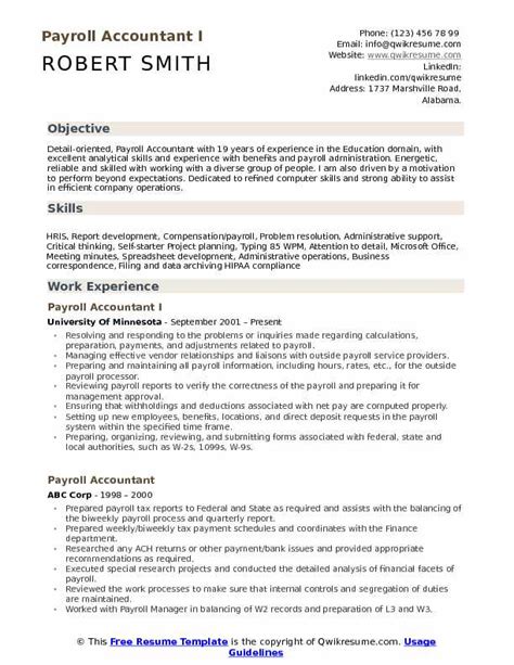 10 Payroll Accountant Resume Samples And Templates For 2025