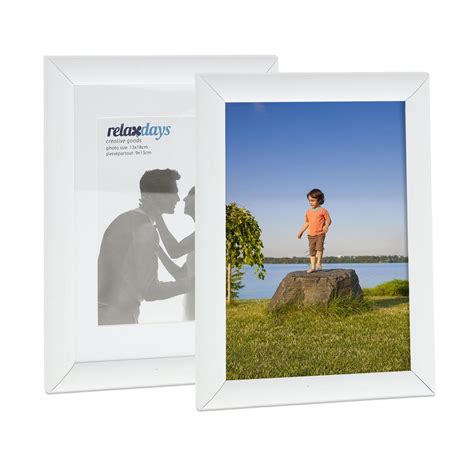 Relaxdays Cadre Photo Lot De 2 13x18 Cm Effet Bois Format Portrait