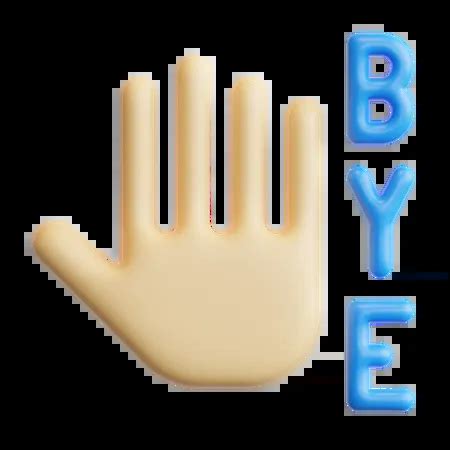 Bye Emoji 3D Icon download in PNG, OBJ or Blend format