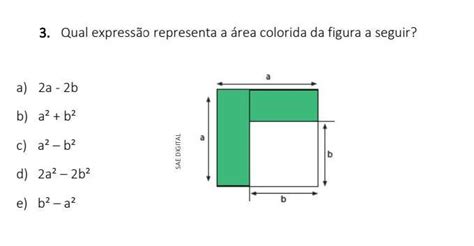 Qual Expressão Representa A área Colorida Da Figura A Seguir Brainly