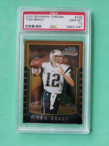 TOM BRADY 2000 BOWMAN CHROME ROOKIE CARD PSA 10 EBay