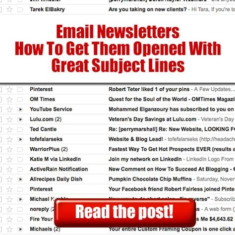 Email Newsletters - How To Get Them Opened With Great Subject Lines ...