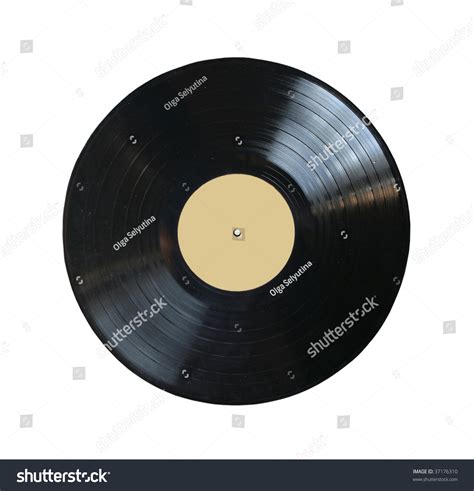 Vinyl Record Blank Label Isolated On Stock Photo (Edit Now) 37176310