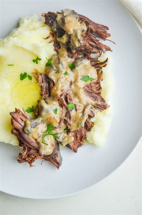 Dutch Oven Pot Roast With Mushroom Gravy Recipe Life S Ambrosia