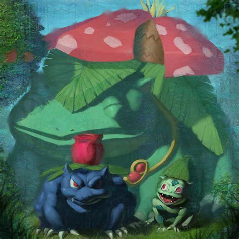 Artstation Bulbasaur Ivysaur And Venusaur