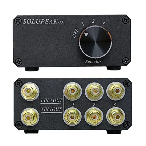 Buy Solupeak U31 Rca Audio Source Switch 3 1 In 1 3 Out Stereo Signal Cable Selector Rca